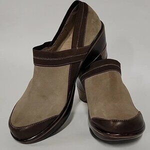 Jambu Women's Cali Classic Comfort Clogs, Beige/Brown, Sport Wedge Design, Sz 11